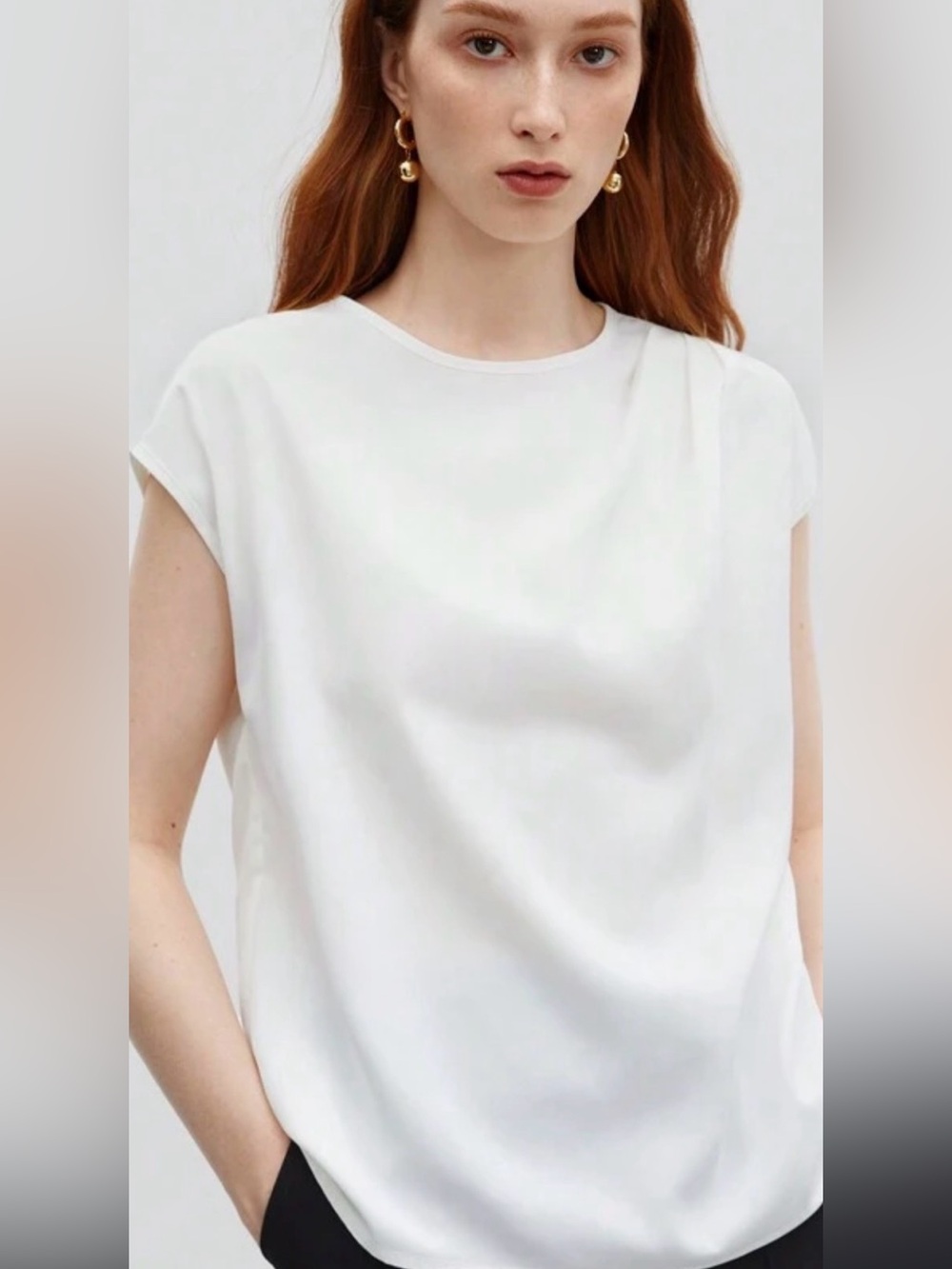 H M Classic White Women's Short Sleeve Blouse Size Small